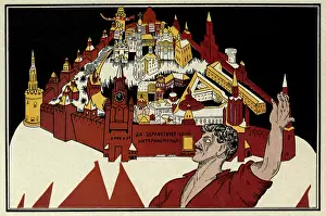 Lcgr1303: Russian Revolution poster of the Kremlin. 1918-20