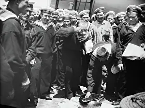 Grog: Russian sailors drinking grog rations in the Russian Navy