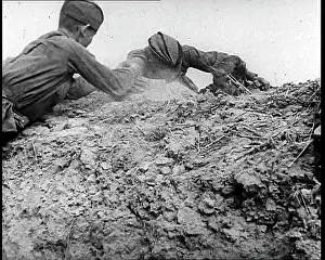 Clambering: Russian Soldiers Clambering Over a Mound