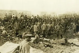 Bivouac: Russian soldiers making a bivouac, Salonika Front, WW1
