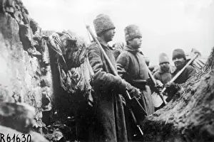 Emplacement: Russian soldiers in a trench