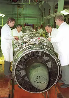 Assembled: Russian Sukhoi Su-27 engine assemblage in Bashkiria, 1995