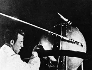 Sputnik: Russian technician with Sputnik 1. The Russian ?