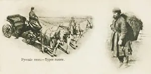 Troika: Russian troika and peasant