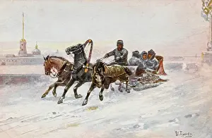 Troika: Russian troika in the snow
