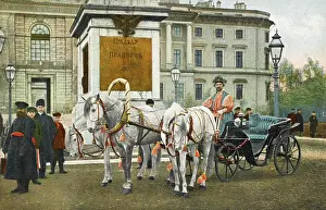 Troika: Russian troika with white horses