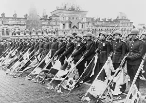 Khaldei: Russian victory parade in Moscow at the end of