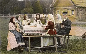Samovar: Russian Villagers drinking tea