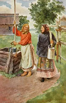 Chatter: Russian women chatting at a well