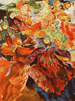 Farandole: Russian women dancing the Farandole