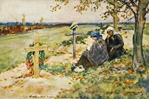 Bereavement: Russian women at a grave