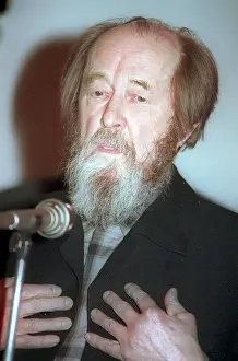 Speaks: Russian writer Alexander Solzhenitsyn pays last