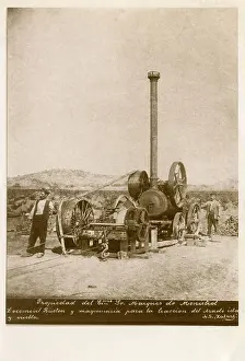 Marques: Ruston steam engine, vineyard in Penedes, Catalonia, Spain