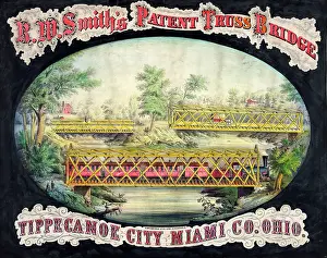 Spanning: R.W. Smith's patent truss bridge, Tippecanoe City, Miami Co