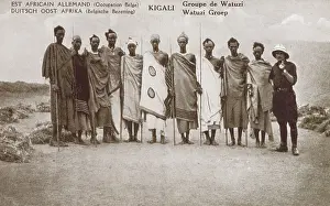Rwanda: Rwanda, Africa - Group of Tutsi Tribesmen
