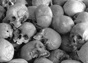 Rwanda: Rwanda, Kigali, 2002: Sculls and bones of those killed