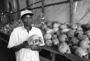 Rwanda: Rwanda, Kigali, 2002: Sculls and bones of people killed