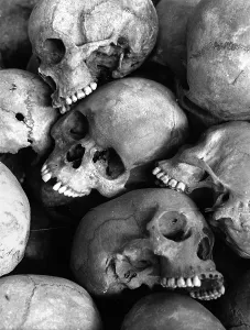 Rwanda: Rwanda, Kigali, 2002: Sculls and bones of thiose killed
