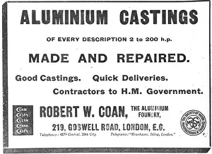 Coan: R.W.Coan Aluminium Castings 1916 Advert