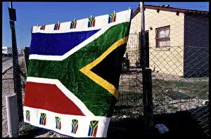Mitchells: S. A. flag, blanket, Tafelsig, Mitchells Plain, Cape Town, Wester