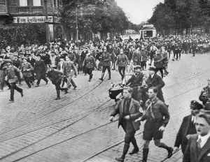 Consisting: SA-march in Berlin-Neukoelln, 1929