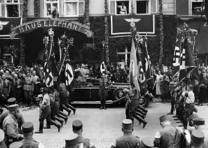 Hess: SA march through Weimar, 1936