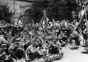 Stormtrooper: SA members having lunch at ULAP in Berlin, 1933
