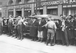 Comrades: SA men block a road, circa 1920s