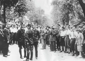 Assemble: SA men demonstrate against the uniform ban, 1930