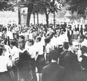 Stormtroop: SA men on a march in the Berlin Lustgarten, 1932