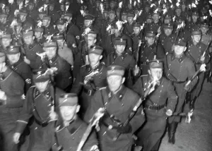 Nominated: SA men in the torchlight procession in Berlin, 1933