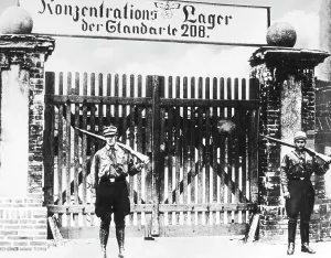 Opponent: SA posts in front of the Oranienburg concentration camp, 193