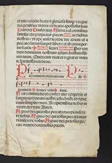 Incunabula: Sacramentary (Incunable Fragment)