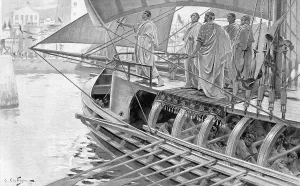 Pledge: The sacred trireme arrives at Tyre