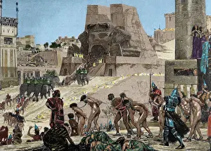 Stair: Sacrifice for God Baal. Colored engraving