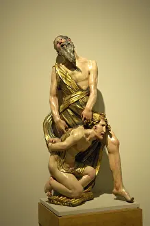 Le N: Sacrifice of Isaac, 1527-1532. Polychrome sculpture