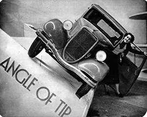 Propped: Safe angle of tip on Ford car