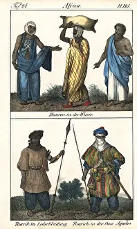 Saharan: Saharan costumes: Moors in the desert, and