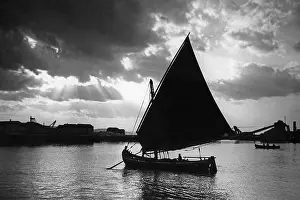 Sundown: Sailboat in Ancona, 1930s