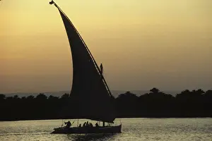 1987egypt: Sailboat on the Nile River in Cairo, Egypt, ?