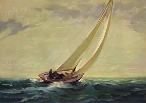 Sailboats: Sailboat at Sunset
