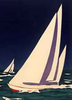 Darkening: Sailboats at Sea