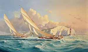 Needles: Sailing Boats Racing off The Needles