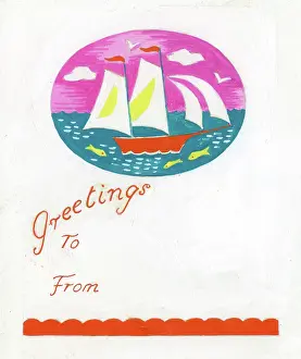 Wickham: Sailing Ship - greetings label