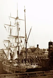 Whitehaven: sailing ship in whitehaven harbour