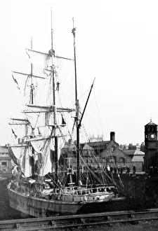 Whitehaven: sailing ship in whitehaven harbour