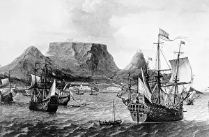 1583: Sailing ships in the Table Bay, 1683