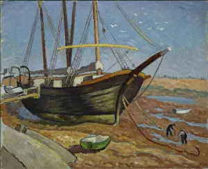 Ethelbert: A Sailing Vessel at low tide