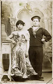 Cross Dressing: A sailor and his girl - Studio shot