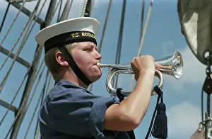 Blows: Sailor with horn